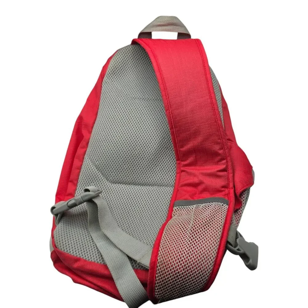 Eddie Bauer Red Gray Small Hiking Daypack Backpack Outdoor Travel Sling Crossbod
